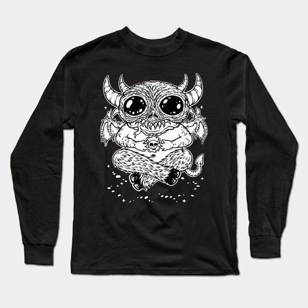 Skull Holder b/w Long Sleeve T-Shirt by flynnryanart